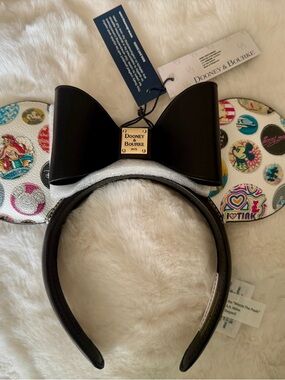 Limited Edition Disney Black Bow Minnie Ears Headband with Colorful Printed Ears